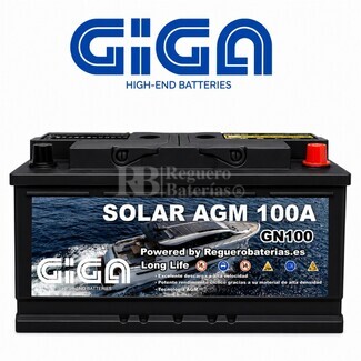 Bater�a 12V 100Ah AGM para Barcos y Energ�a Solar | GIGA GN100-AGM S Profesional